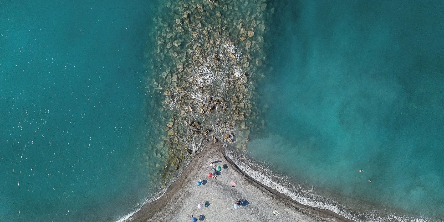 La spiaggia di Bordighera vista dall’alto